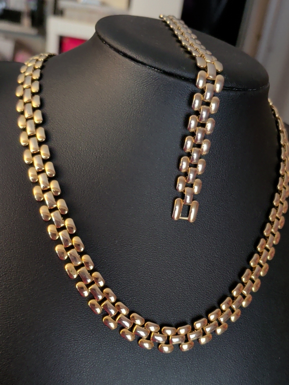Vintage Panther Link Long Necklace Transforms Into Necklace And Bracelet
